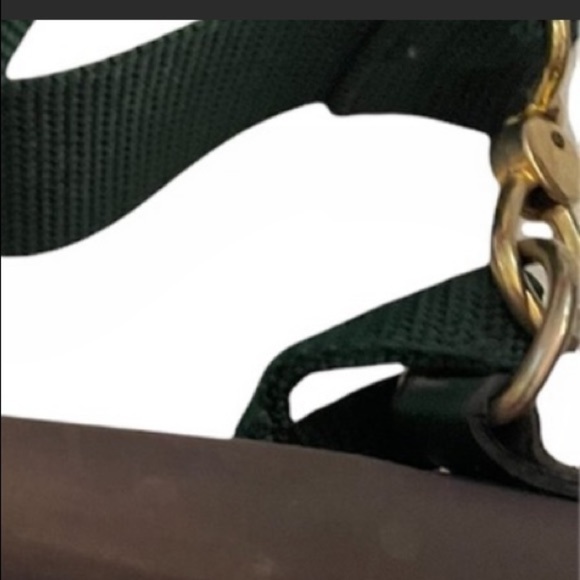 Moschino vintage gold hardware Purse green canvas shoulderbag top handle satchel - Picture 9 of 15